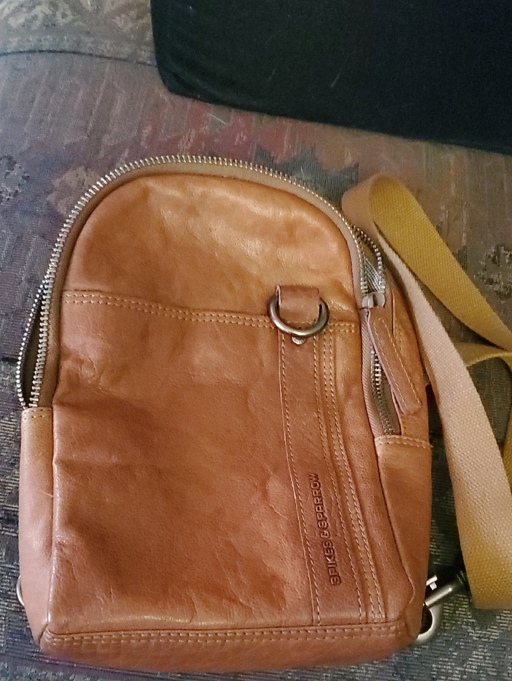 NWOT Spikes and Sparrow One Shoulder backpack Tan Bag Purse Zip closure D